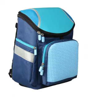rugzak Super Class junior 38 cm marineblauw 2-delig